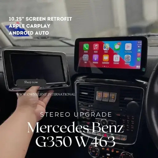 Mercedes Benz G Class G63 W463 10.25” Android CarPlay 4K resolution stereo 6GB RAM Blue-ray Displa